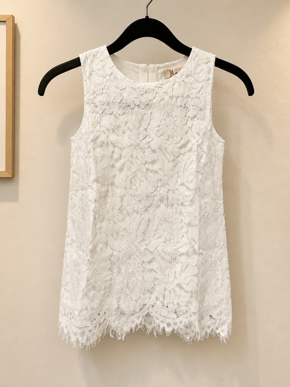 NWT Doe A Dear Toddler Girls White Sleeveless Full Lace Dress - Size 4T